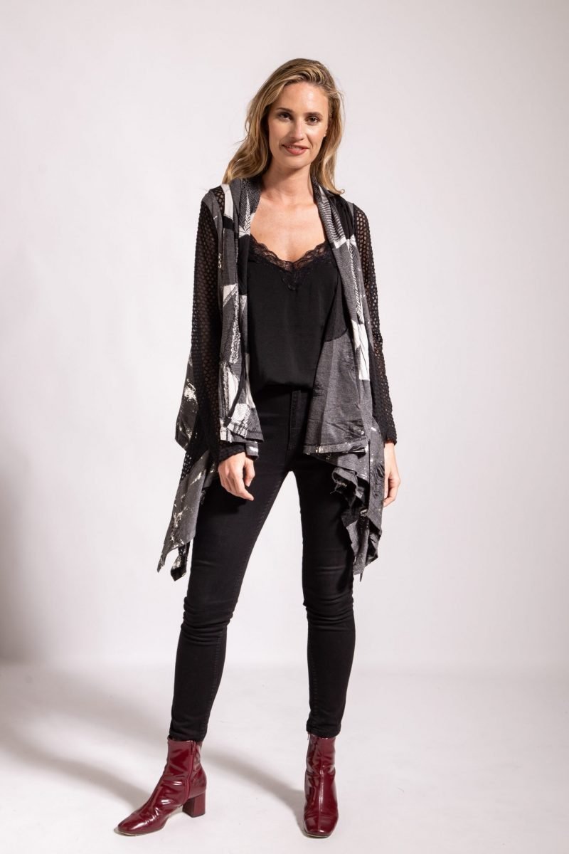 cardigan descontracturado detalle metalizado